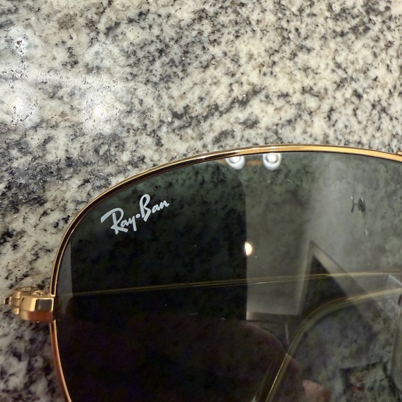 Like New Ray-Ban Cockpit Aviators Gold Frame Sunglasses - Picture 3 of 7